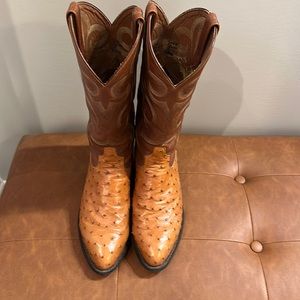 Tony Lama brown ostrich Size 9-1/2 EE